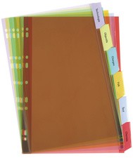 Oxford Kunststoff-Register, blanko, farbig, PVC, A5 quer