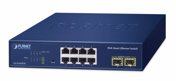 PLANET TECHNOLOGY 8-Port 10/100/1000T + 2-Port GS-2210-8T2S