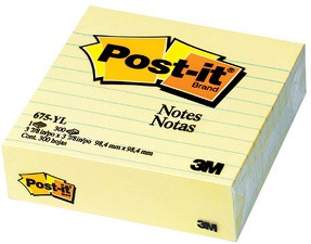 Post-it Haftnotizen XL, 100 x 100 mm, gelb