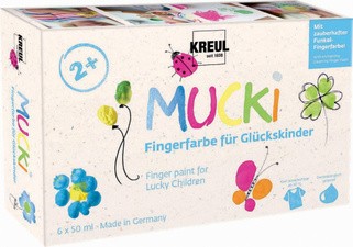 KREUL Fingerfarbe "MUCKI" für Glückskinder, 50 ml, 6er-Set