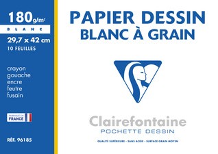 Clairefontaine Zeichenpapier "Blanc à Grain", 297 x 420 mm