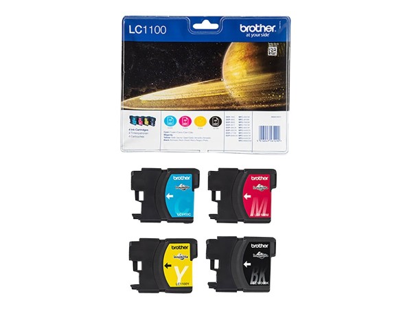 BROTHER LC1100 Value Pack 4er Pack Schwarz, Gelb, Cyan, Magenta Tintenpatro LC1100VALBP