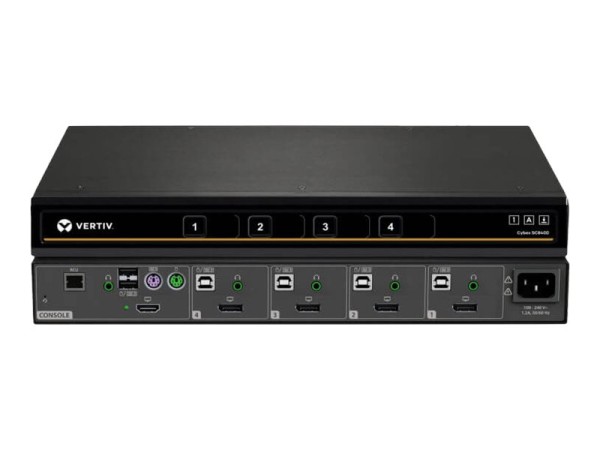 VERTIV CYBEX? SC Universal DP/H Secure KVM Switch 4-Port Dual Display, PP4. SC940DPH-400