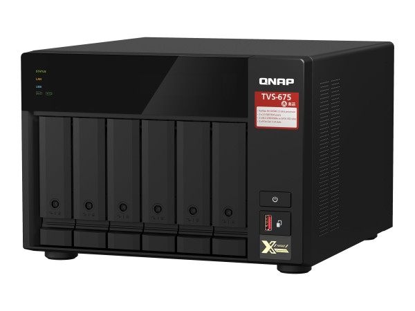 QNAP TVS-675-8G 6-bay NAS KX-U6580 8C/8T 2.5GHz 8GB 6xSATA 6Gb/s bays 2xM.2 TVS-675-8G