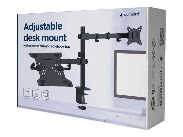 GEMBIRD GEMBIRD Verstellbarer Monitorarm und Notebook-Ablage