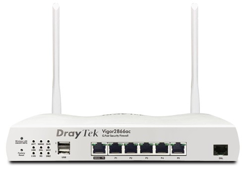 DRAYTEK DRAYTEK Vigor 2866Vac Dual-Wan Router mit integriertem G.Fast/VDSL2/Supervectoring/ADSL Modem als WA