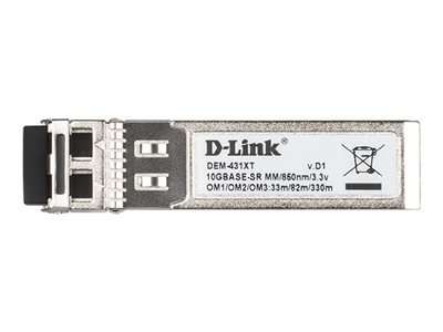 D-LINK 10GE SFP+ SR Transceiver, 10 Gigabit Multimode Fiber (LC-Duplex), oh DEM-431XT