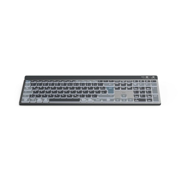 HAMA Multi-Device-Tastatur WK-750 kabellos beleuchtet Schwarz QWERTZ DE (00 00173068