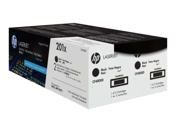 HP 201X 2er Pack Schwarz LaserJet Tonerpatrone (CF400XD) CF400XD