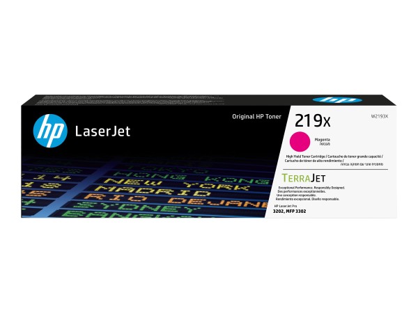 HP 219X High Yield Magenta Original LaserJet Toner Cartridge W2193X