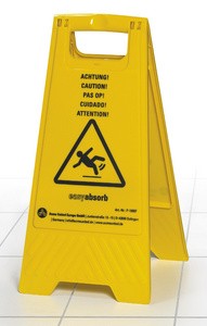 easyabsorb Warnschild "Achtung Rutschgefahr", gelb