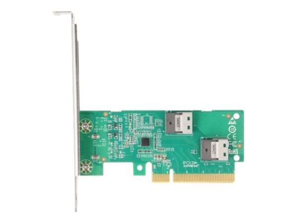 DELOCK DELOCK PCI Express 4.0 x8 Karte zu 2 x intern SFF-8654 4i NVMe - Bifurcation - Low Profile Formfakto