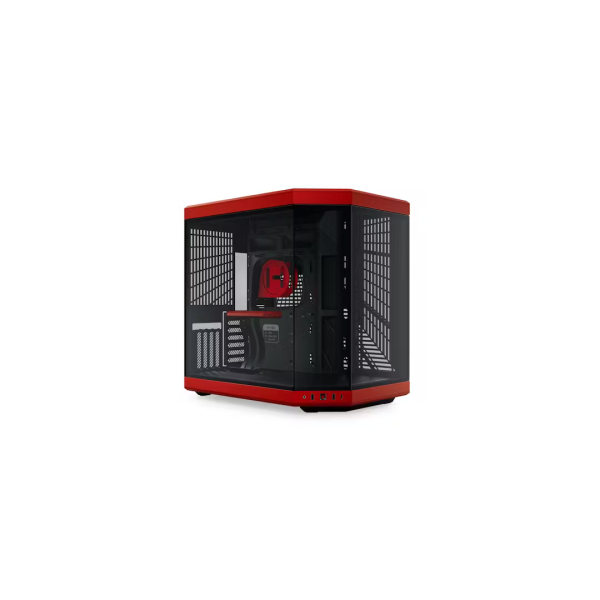 HYTE Y70 Zweikammer ATX Midi Tower Gaming Gehäuse Rot mit Glasfenster CS-HYTE-Y70-BR