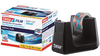 tesa Tischabroller Smart ecoLogo, bestückt, schwarz