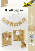 folia Kraftpapier-Block, DIN A4, 20 Blatt, sortiert