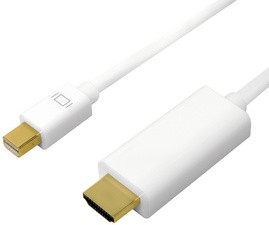 LogiLink Mini DisplayPort - HDMI Kabel, 4K, weiß, 1,0 m