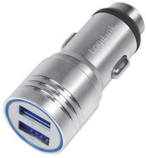LogiLink USB-KFZ-Ladegerät, 2-fach, integrierter Nothammer