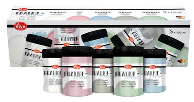 ViVA DECOR Kreidefarben-Set "Chalky pastell", 5-teilig