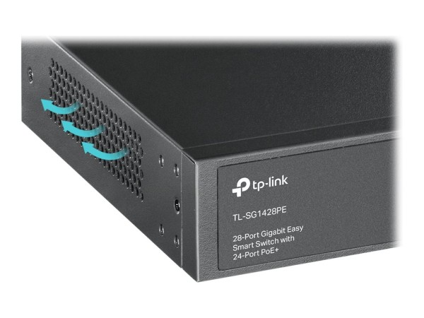TP-LINK 28-Port Gigabit Easy Smart Switch with 24-Port PoE+ TL-SG1428PE