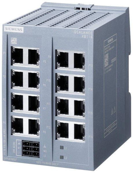 SIEMENS SIEMENS SCALANCE 6GK5116-0BA00-2AB2 XB116 unmanaged Switch, 16x 10/100 Mbit