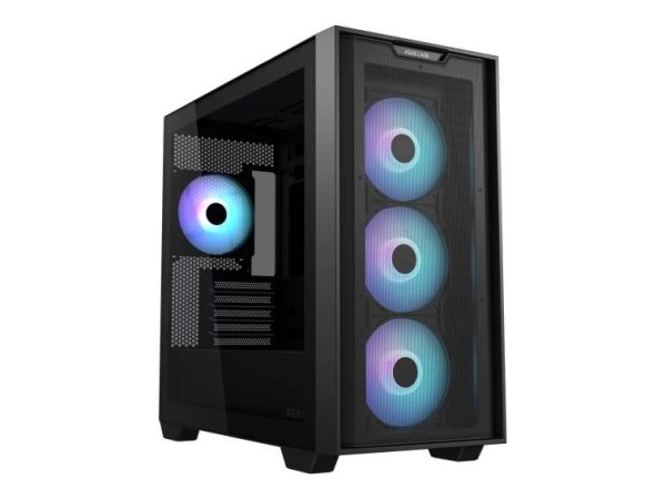 ASUS A21 PLUS TG ARGB Micro-ATX Gaming Gehäuse mit Seitenfenster schwarz 90DC00H0-B19010