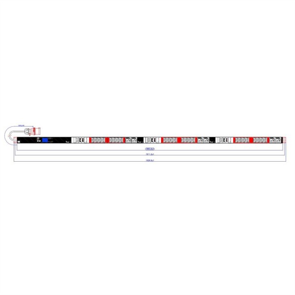 BACHMANN BACHMANN ALU 1HE 24xC13 6xC19 329.3058 6xLS moni Strom 3m CEE 32A