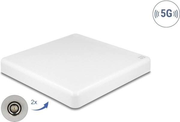 DELOCK DELOCK 5G LTE MIMO Antenne 2 x N Buchse 2,7 - 9,0 dBi direktional Wand- und Mastmontage outdoor weiß