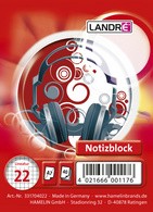 LANDRÉ Spiralnotizblock, DIN A7, 40 Blatt, kariert