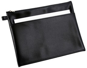 Alassio Banktasche/Utensilientasche, Lederimitat, schwarz