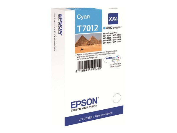 EPSON T7012 Größe XXL Cyan Tintenpatrone C13T70124010