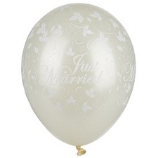 PAPSTAR Luftballons "Just Married", elfenbein metallic