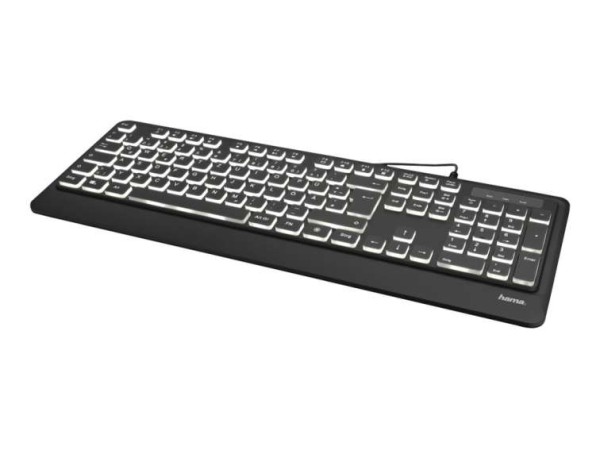 HAMA "KC-550" - Tastatur - hinterleuchtet - USB - Deutsch - Schwarz 00182671