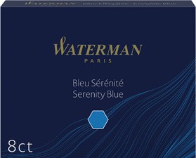 WATERMAN Standard-Großraum-Tintenpatronen, blau, löschbar