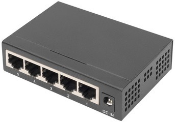 DIGITUS Gigabit Switch, Unmanaged, 5-Port, schwarz