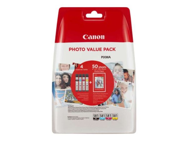 CANON CLI 581 C/M/Y/BK Photo Value Pack 4er Pack Schwarz, Gelb, Cyan, Magen 2106C005