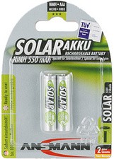 ANSMANN NiMH Akku SOLAR, Micro AAA, 550 mAh, 2er Blister