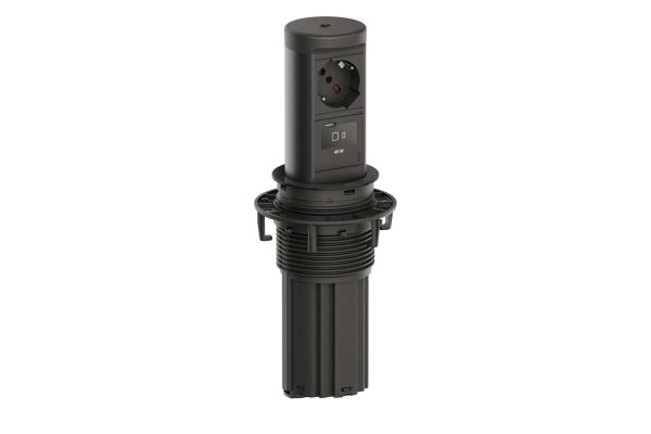 BACHMANN ELEVATOR2 1xP40 1xUSB C, Wireless Charger 15W RAL9005 0,5m ISV BM0020532