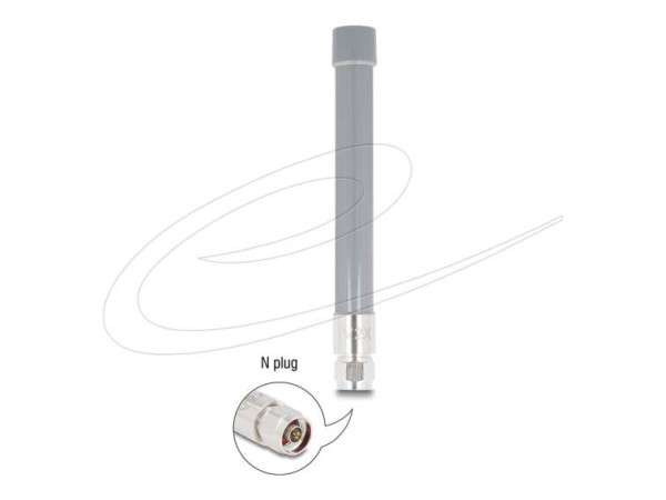 DELOCK V2X Antenne N Stecker 6 dBi 19cm omnidirektional starr outdoor grau 90766