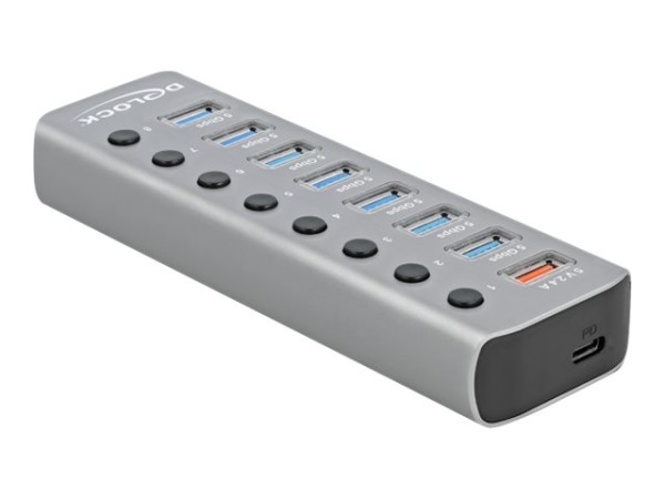 DELOCK USB 3.2 Gen1 Hub+ 7Po+SLK+USB-C | 63264 63264