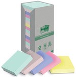 Post-it Haftnotizen Recycling Notes, 51 mm x 38 mm, farbig