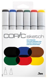 COPIC Marker sketch, 6er Set "Bold Primaries"