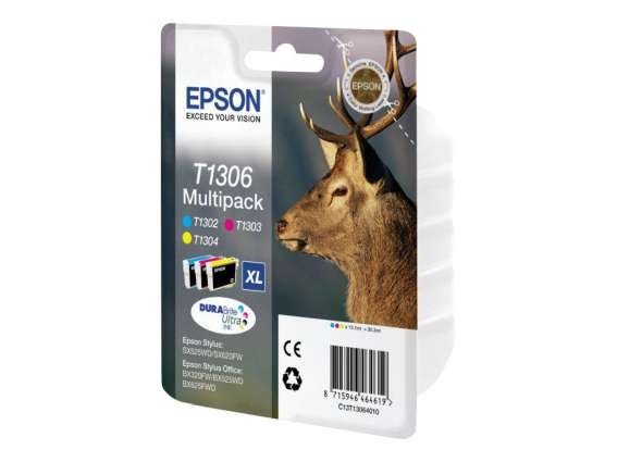 EPSON T1306 Multipack Gelb, Cyan, Magenta Tintenpatrone C13T13064010