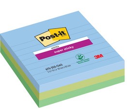 Post-it Haftnotizen Super Sticky Notes, 101 x 101mm, liniert