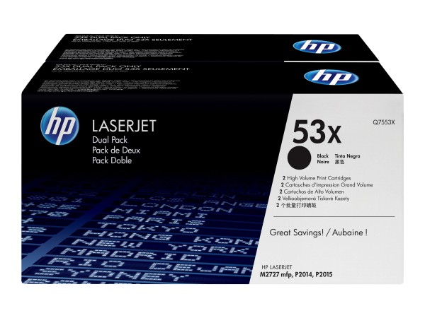 HP HP 53X 2er Pack Schwarz LaserJet Tonerpatrone (Q7553XD)