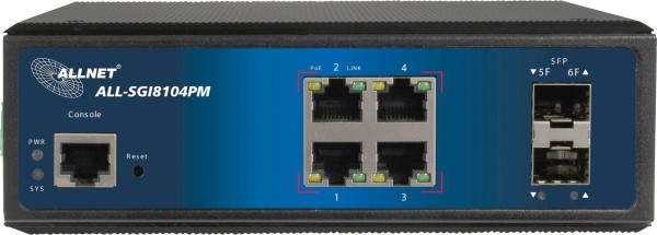 ALLNET ALLNET ALL-SGI8104PM Netzwerk Switch SFP 4 Port PoE-Funktion