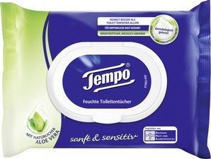 Tempo Feuchte Toilettentücher sanft & pflegend, mit Kamille