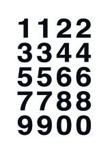 HERMA Zahlen-Sticker 0-9, Folie schwarz, Höhe: 20 x 18 mm