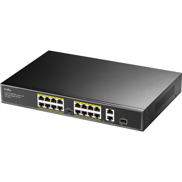 CUDY CUDY FS1018PS1 16-Port 10/100M PoE+ Switch 2 Gigabit Uplink 1 SFP Port 200W