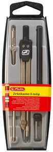 herlitz Zirkelkasten 5-teilig, schwarz