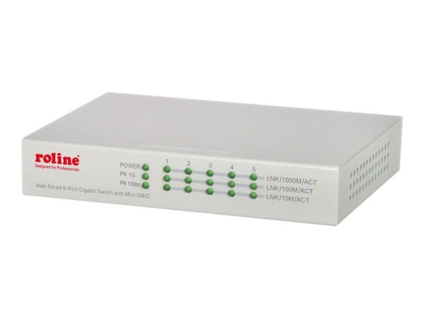 ROLINE Gigabit Eth. Switch. 5x GbE+1x Gbic(SFP) 21.14.3523